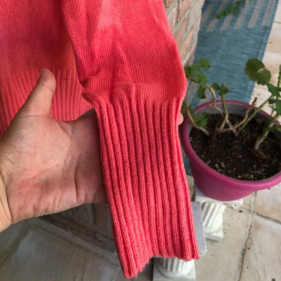 J. CREW Wool Blend Ruffle Neck Sweater Brilliant Coral Large NWT - Picture 7 of 8